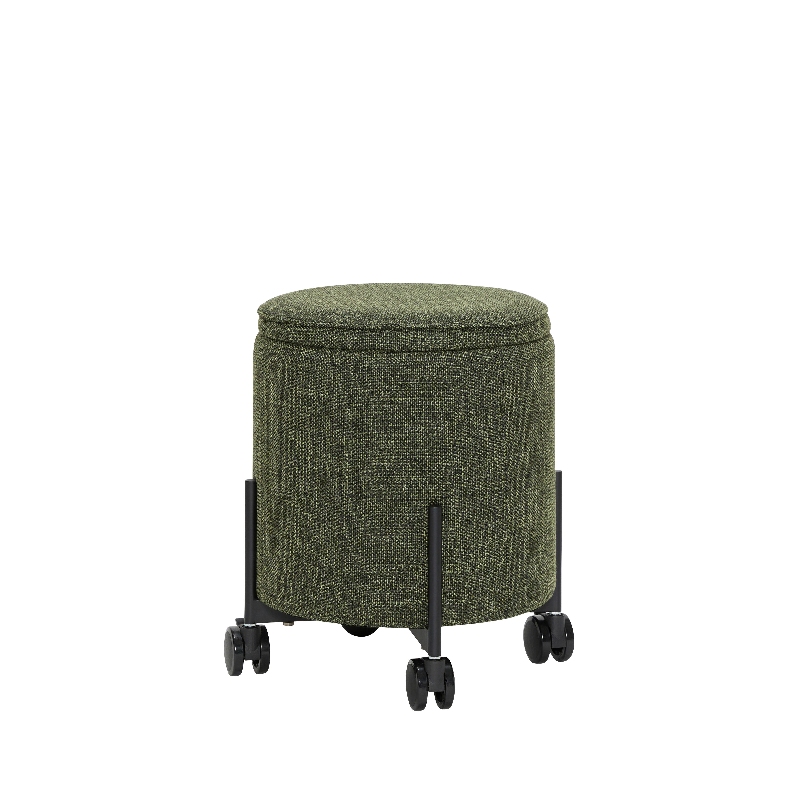 Green storage pouf: scandinavian design furniture by Hübsch